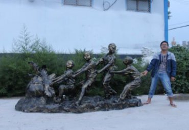 商业街民俗人物铜雕