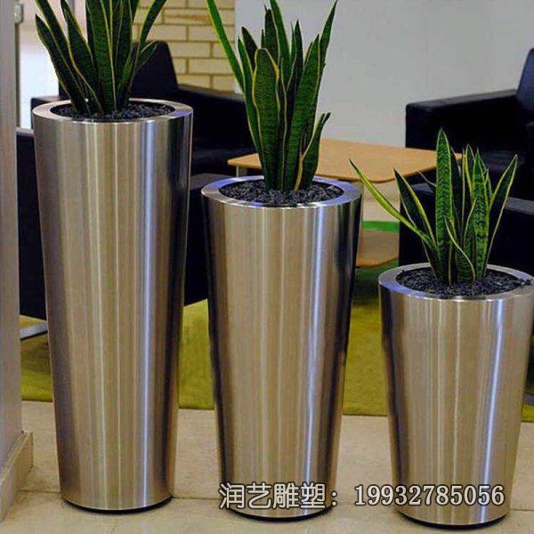 商业街不锈钢花瓶景观雕塑 商业街不锈钢花瓶景观雕塑