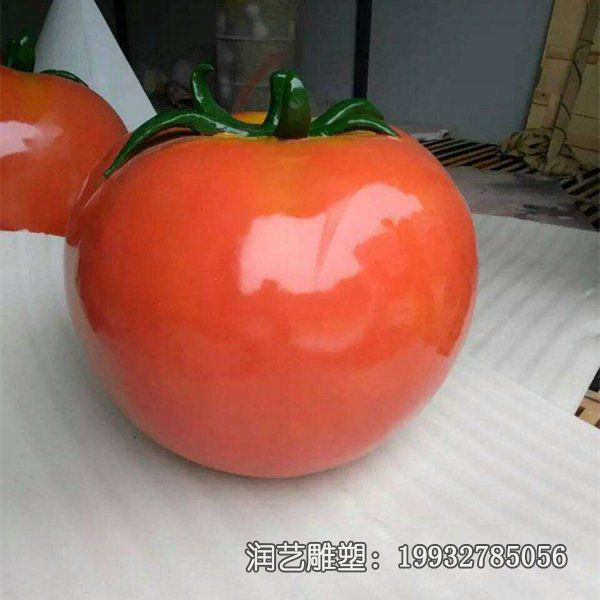 街道玻璃钢西红柿雕塑 街道玻璃钢西红柿雕塑