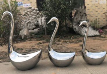 商业街不锈钢天鹅雕塑