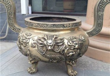 小区香炉景观铜雕