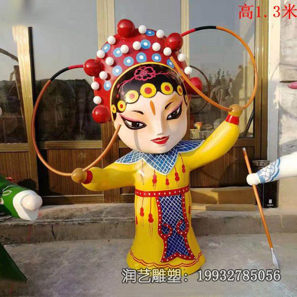 景区玻璃钢唱戏人物雕塑 景区玻璃钢唱戏人物雕塑