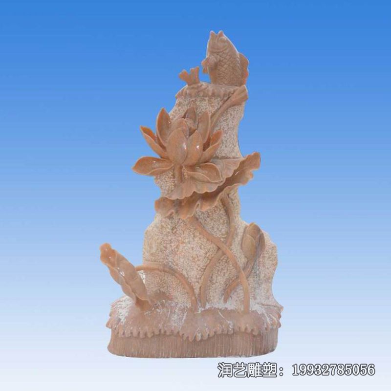 公寓景观荷花石雕 公寓景观荷花石雕