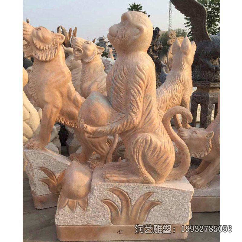 商业街猴子动物石雕 商业街猴子动物石雕