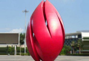 商业街不锈钢花苞雕塑