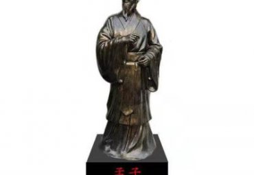 校园人物孟子铜雕