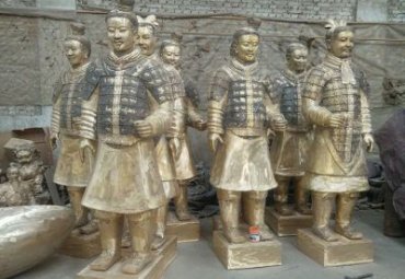 景区人物兵马俑铜雕