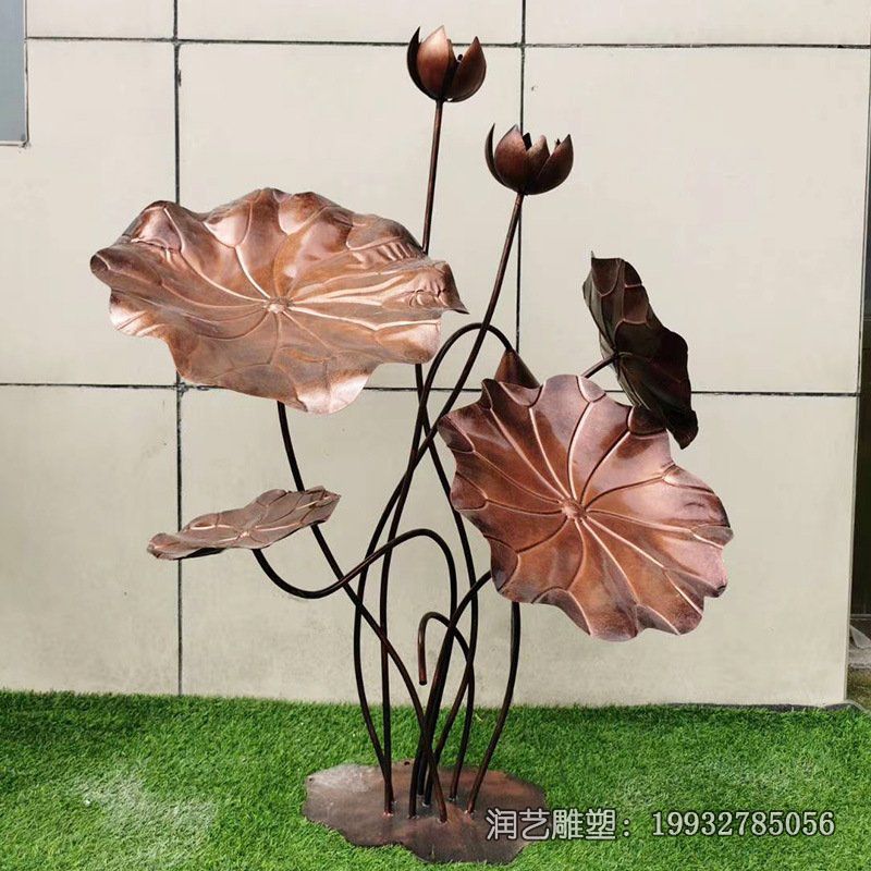学校景观荷花铜雕 学校景观荷花铜雕