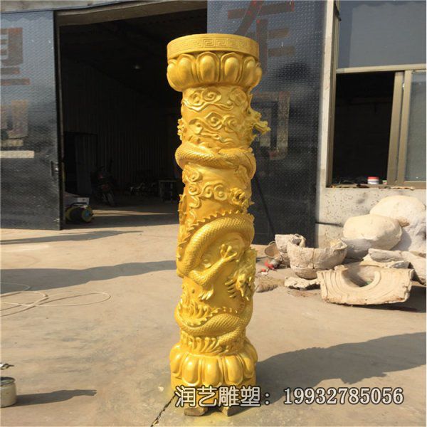 公寓景观龙柱铜雕 公寓景观龙柱铜雕