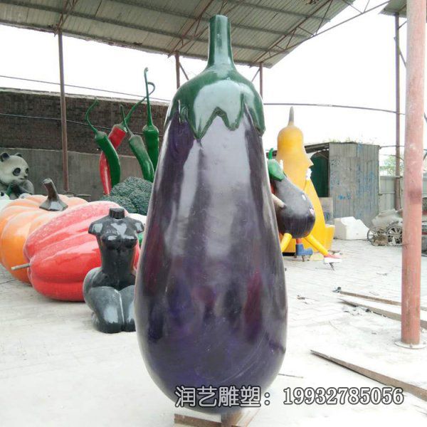 医院玻璃钢茄子雕塑 医院玻璃钢茄子雕塑