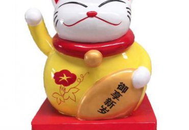 企业玻璃钢招财猫雕塑