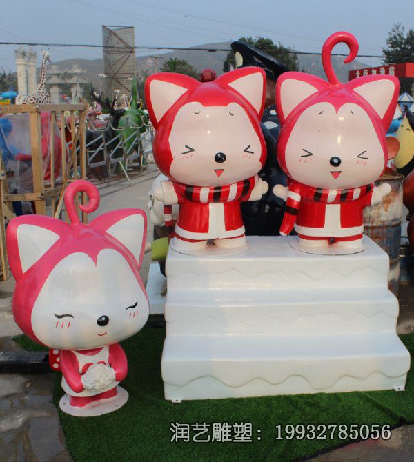 庭院玻璃钢阿狸雕塑 庭院玻璃钢阿狸雕塑