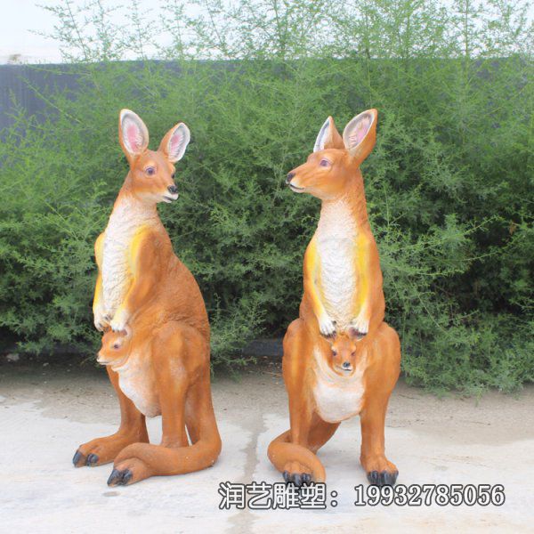 景区玻璃钢袋鼠雕塑 景区玻璃钢袋鼠雕塑