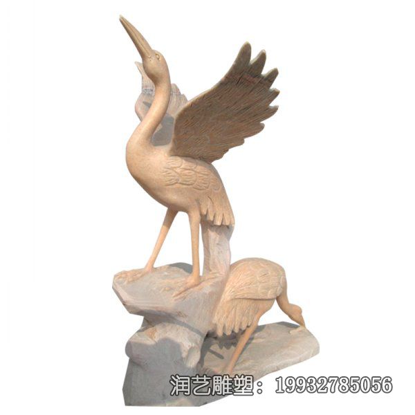 城市动物仙鹤石雕 城市动物仙鹤石雕