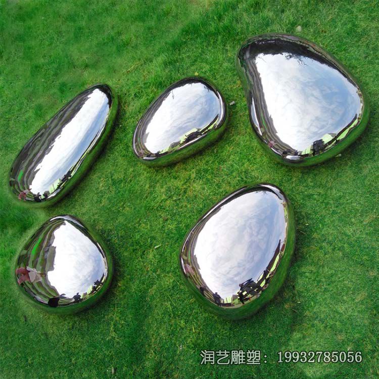 商业街不锈钢石头雕塑 商业街不锈钢石头雕塑