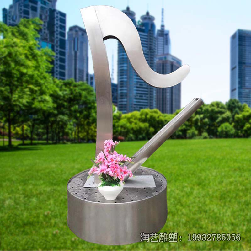 商场不锈钢竖琴景观雕塑 商场不锈钢竖琴景观雕塑