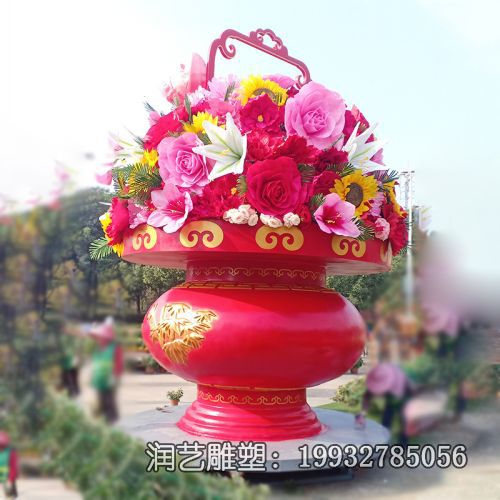 城市不锈钢花篮雕塑 城市不锈钢花篮雕塑
