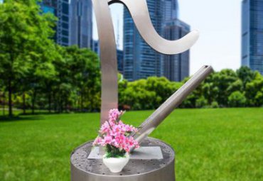 商场不锈钢竖琴景观雕塑