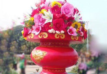 城市不锈钢花篮雕塑