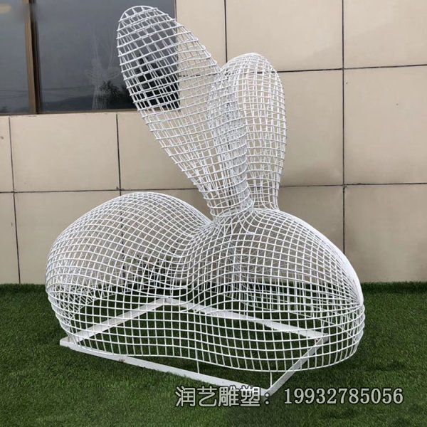景区不锈钢动物兔子镂空雕塑 景区不锈钢动物兔子镂空雕塑
