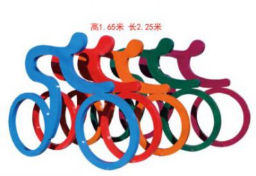 企业不锈钢骑车雕塑