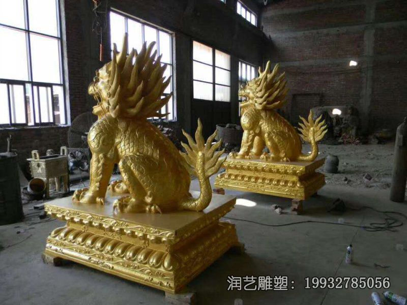 草坪动物麒麟铜雕 草坪动物麒麟铜雕