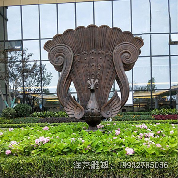 商场动物孔雀铜雕 商场动物孔雀铜雕