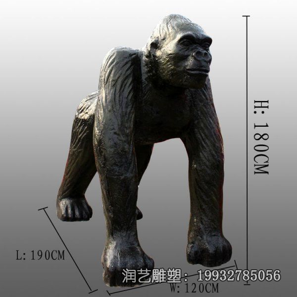 学校玻璃钢猩猩雕塑 学校玻璃钢猩猩雕塑