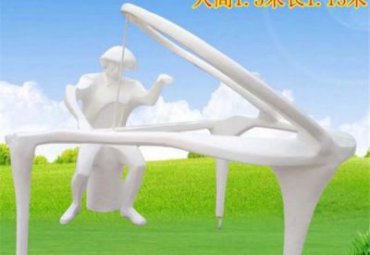 城市玻璃钢弹钢琴雕塑