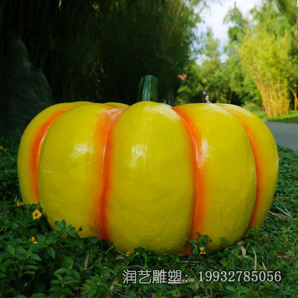 花园玻璃钢南瓜雕塑 花园玻璃钢南瓜雕塑