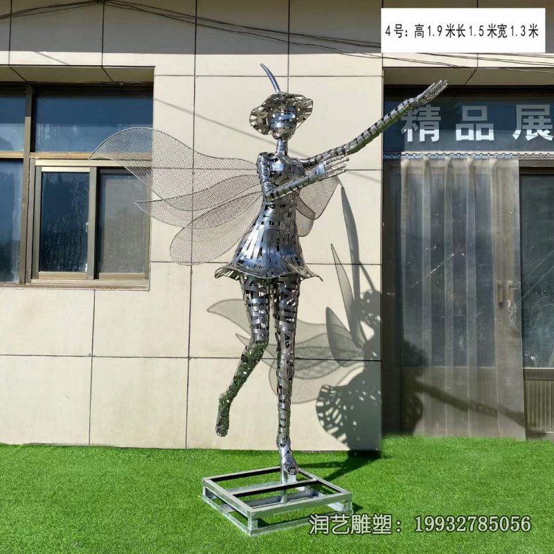 小区不锈钢抽象人物雕塑 小区不锈钢抽象人物雕塑