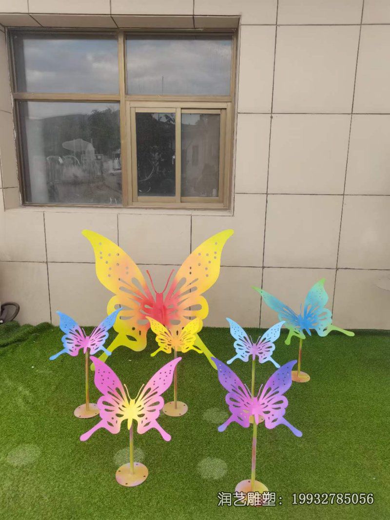 游乐场不锈钢蝴蝶动物雕塑 游乐场不锈钢蝴蝶动物雕塑