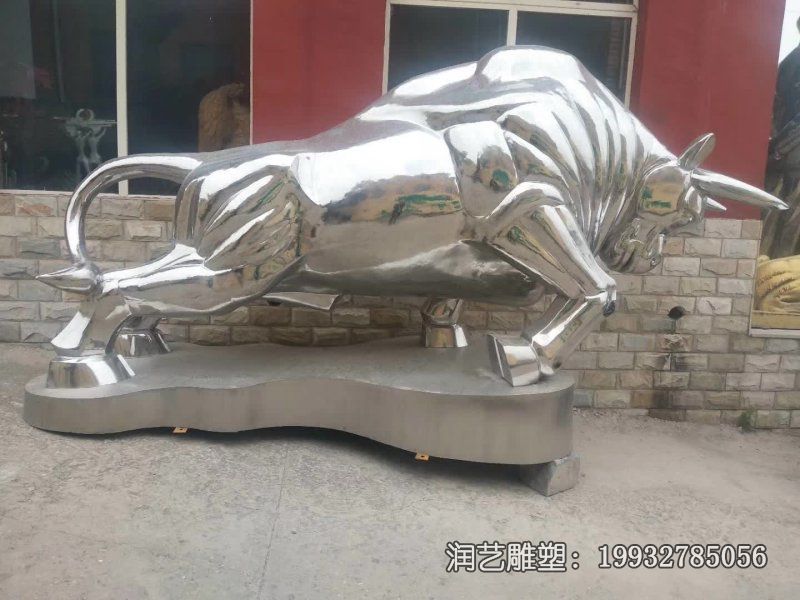 酒店不锈钢牛动物雕塑 酒店不锈钢牛动物雕塑