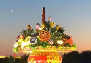 广场不锈钢花篮景观雕塑