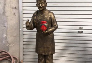 酒店店小二人物铜雕