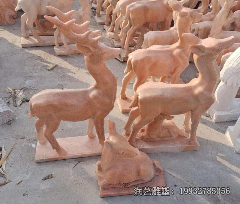 学校鹿动物石雕 学校鹿动物石雕