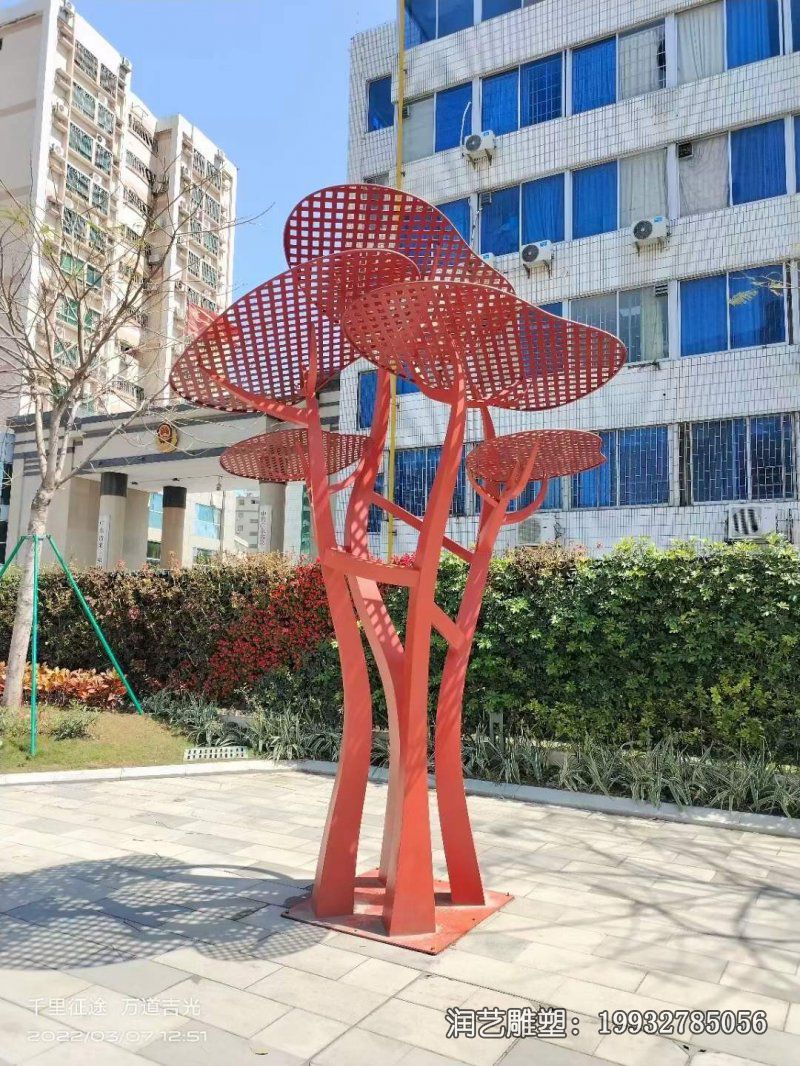 学校不锈钢树景观雕塑 学校不锈钢树景观雕塑
