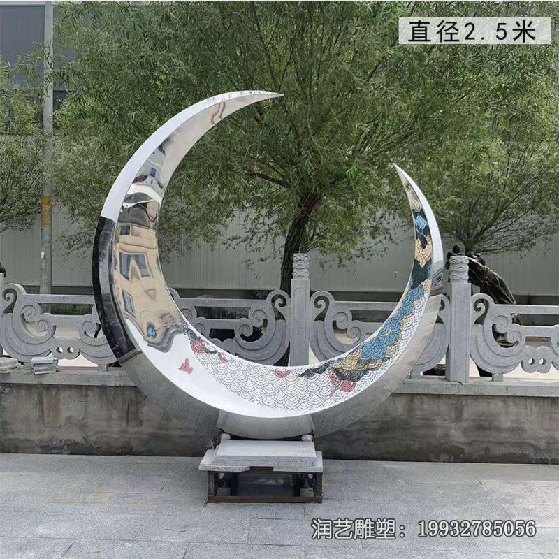 医院不锈钢月亮景观雕塑 医院不锈钢月亮景观雕塑