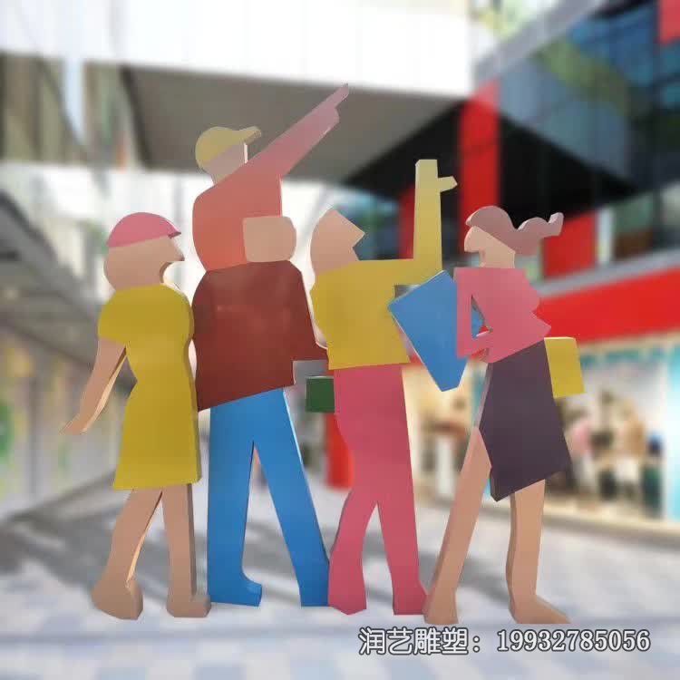 商业街不锈钢购物人物雕塑 商业街不锈钢购物人物雕塑