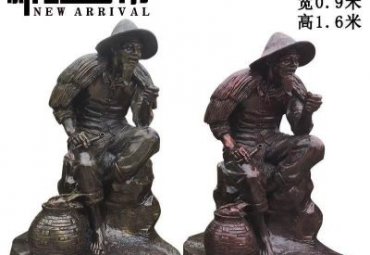 企业姜太公人物铜雕
