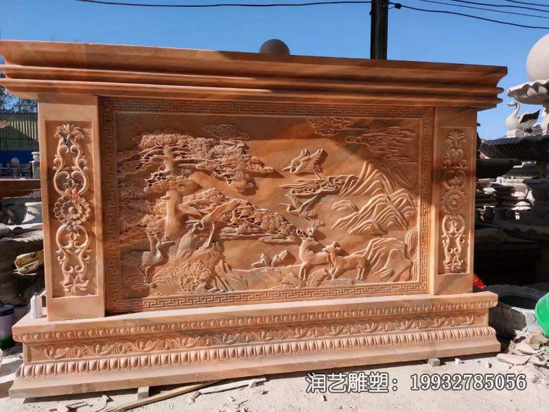 医院影壁景观石雕 医院影壁景观石雕