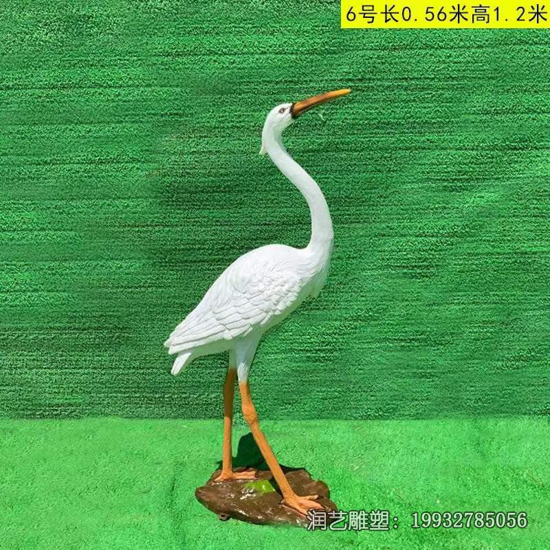 公园玻璃钢白鹭动物雕塑 公园玻璃钢白鹭动物雕塑