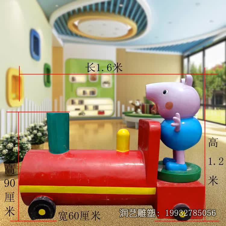小区玻璃钢小猪佩奇卡通雕塑 小区玻璃钢小猪佩奇卡通雕塑