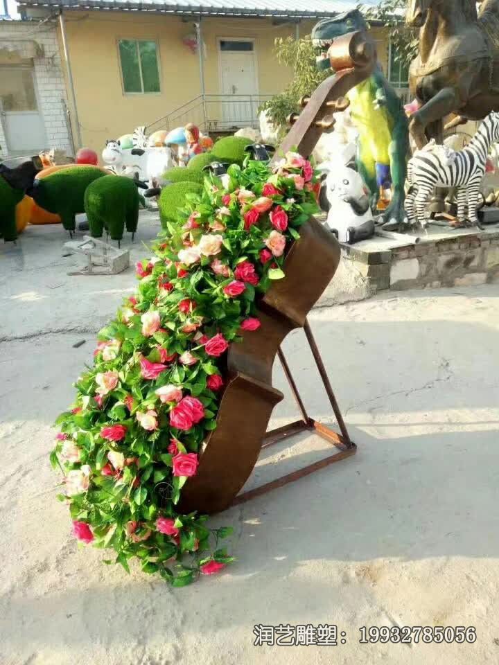 游乐场不锈钢大提琴雕塑 游乐场不锈钢大提琴雕塑