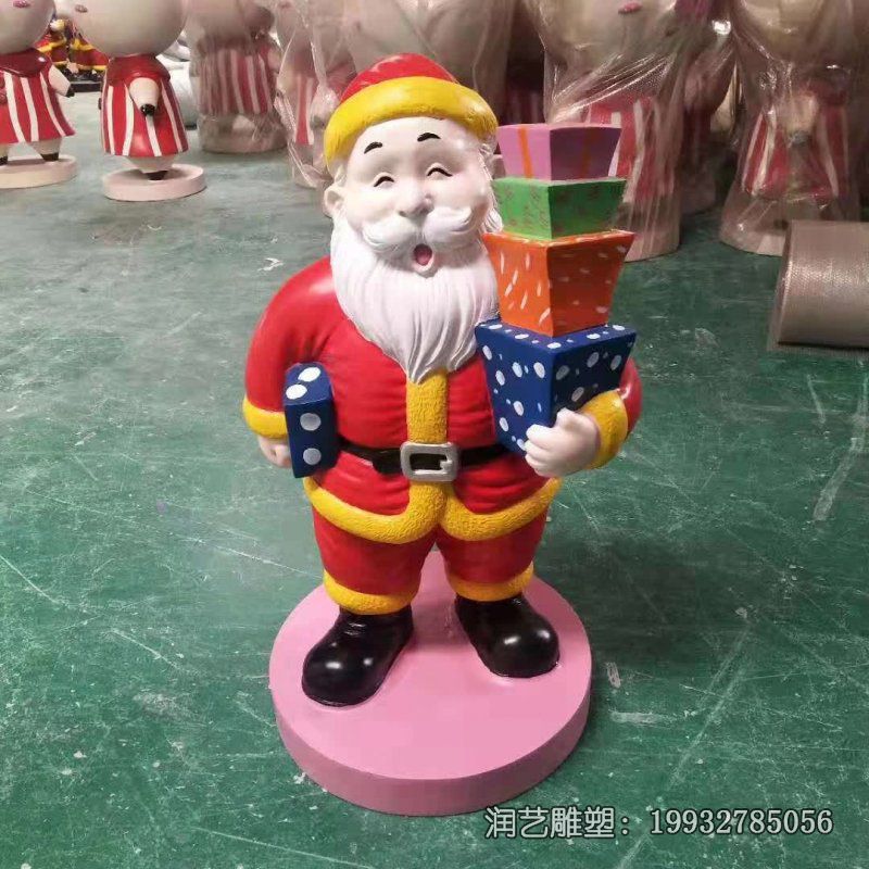 广场玻璃钢圣诞老人雕塑 广场玻璃钢圣诞老人雕塑