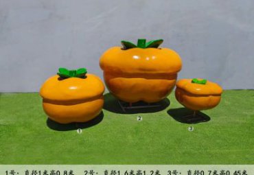 草坪玻璃钢水果柿子雕塑