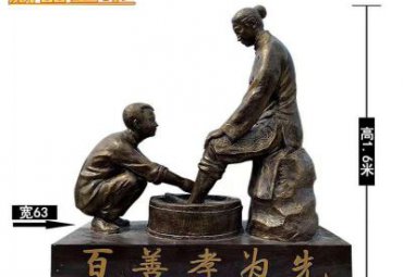 商业街孝顺人物铜雕