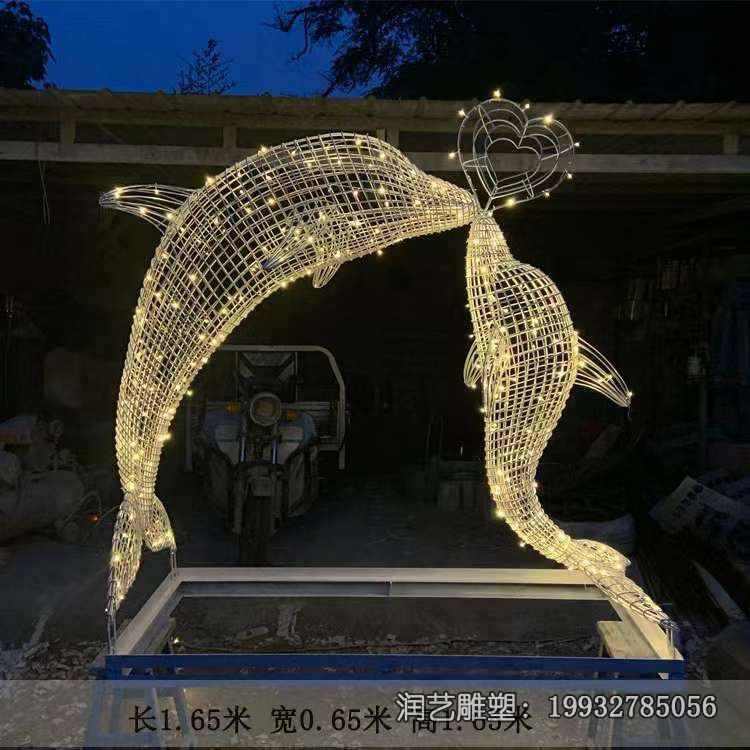 商场不锈钢海豚雕塑 商场不锈钢海豚雕塑