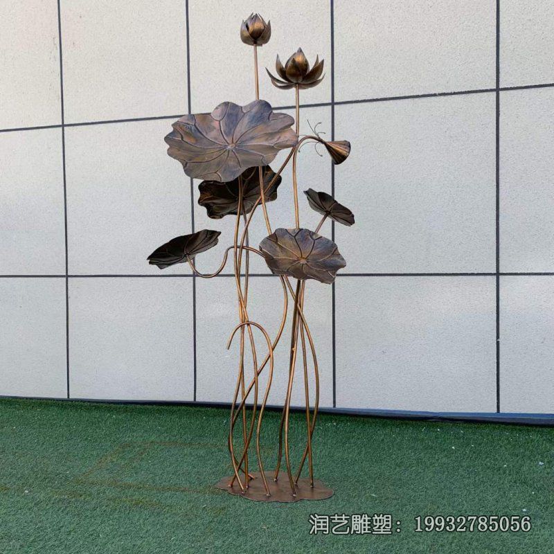 公司不锈钢荷花雕塑 公司不锈钢荷花雕塑