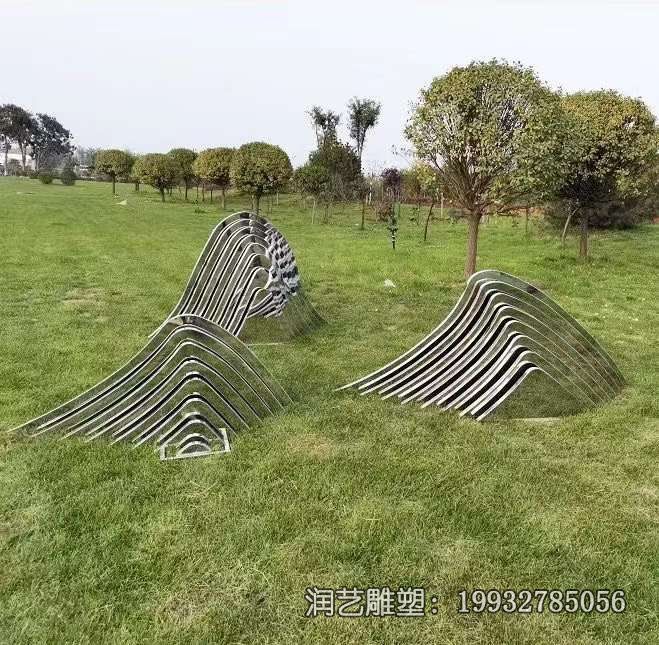 步行街不锈钢假山雕塑 步行街不锈钢假山雕塑